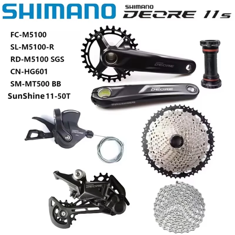 Shimano deore-11スピードチェーンセット,レバーとクランクセット