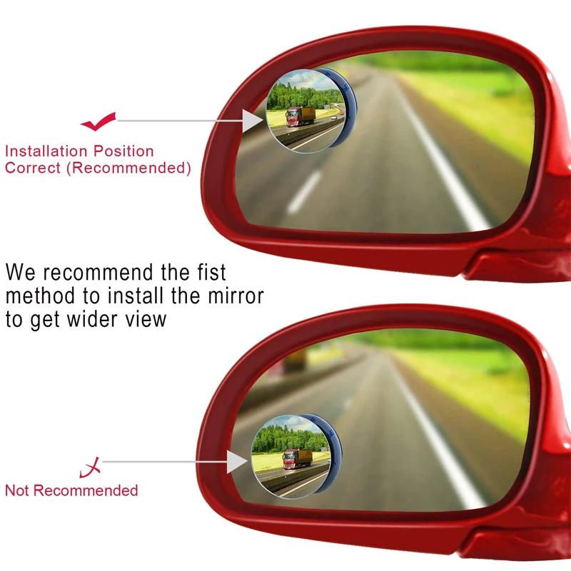 Carro ajustável Blind Spot Espelho, 360 graus, 2 lados, grande angular Exterior, automóvel convexo retrovisor espelhos, espelho de estacionamento, 2pcs