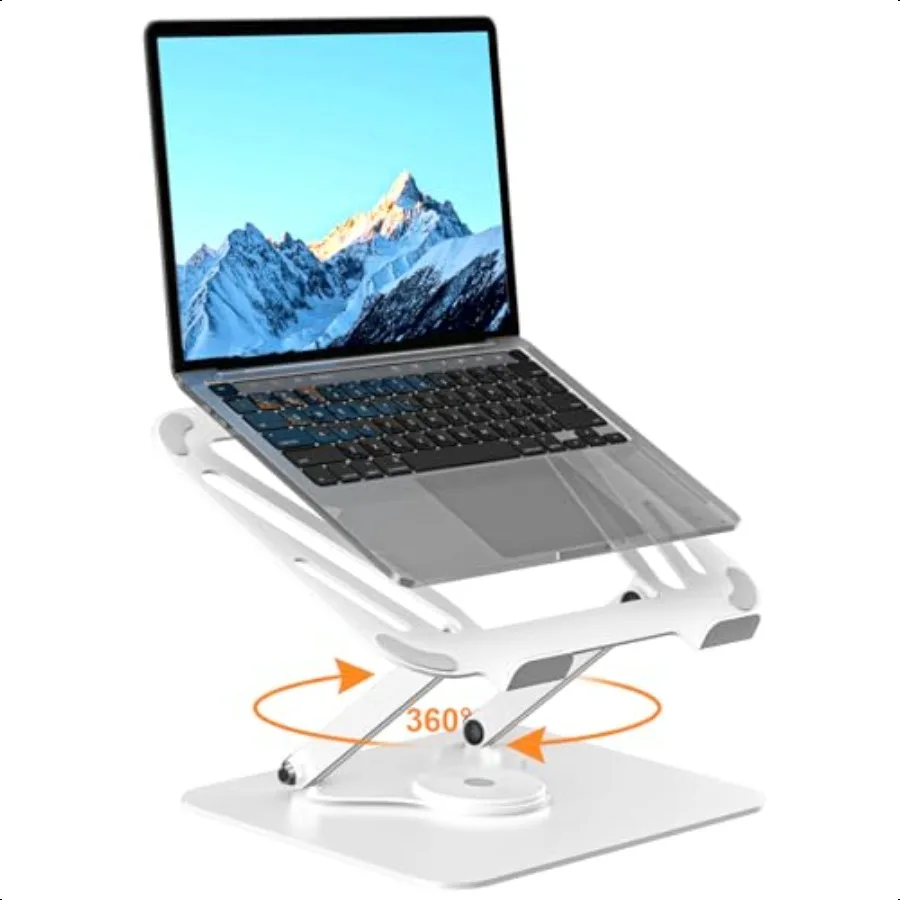 

tek Laptop Stand for Desk Adjustable Computer Notebook Stand with 360 Rotating Base Ergonomic Laptop Riser for Collaborative Wo