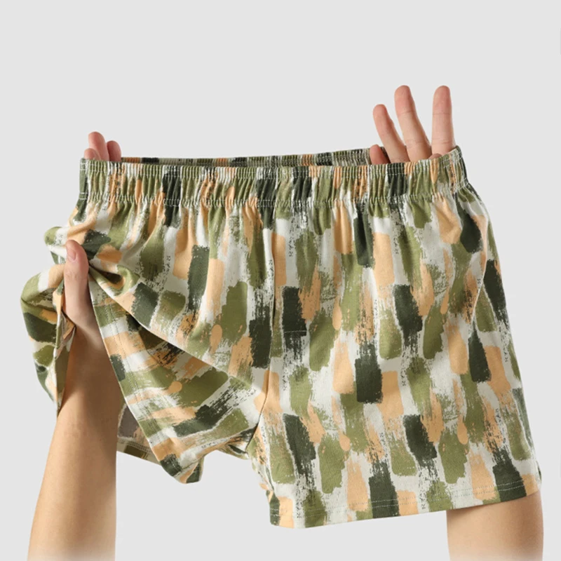 Cotton Soft Men Underwear Boxer Shorts Leisure Sleepwear Underpants Printed Workout Loose Panties Homewear Sleeping Arrow Pants
