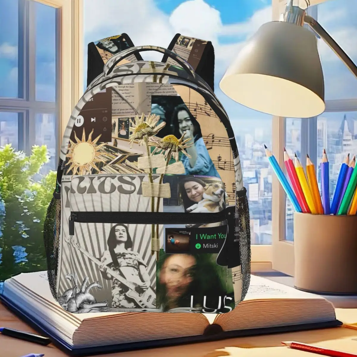 Singer Mitski Album Art Graphic Backpack Student Boys Girls BookBag Kids School Bag Laptop Shoulder Bags for Men Women