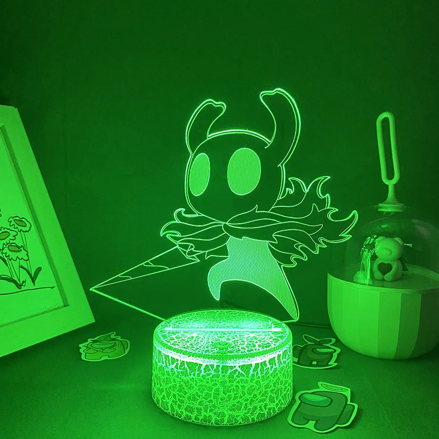 Luces de noche de neón Led 3D de juego de caballero hueco, juguetes de cumpleaños, regalo genial para amigos, mesa de dormitorio de niños,