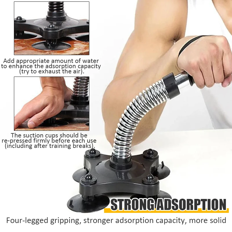 Anchored Power Twister Arm Wrestling Resistance Spring Bar Arm Wrestling Exerciser Wrist Trigger Trainer Chest Forearm Exerciser