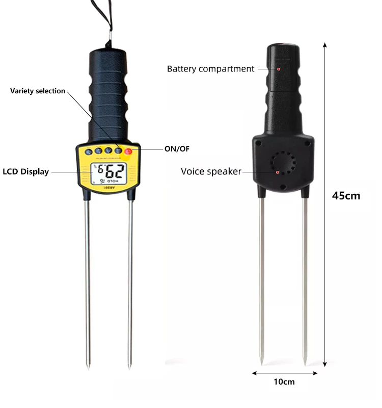 lcd display digital grain moisture meter factory outlet moisture meter for grain tester