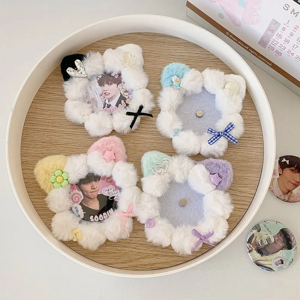 Cute Cat Ears Badge Pin Holder Kpop Anime Pins Display 58mm Mini Badge Card Holder Gift