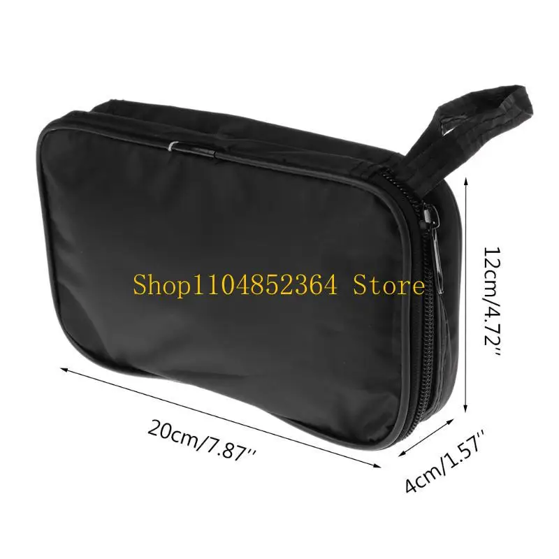 

652F Durable Multimeter Black Canvas Bag Waterproof Shockproof Soft for Case 20x12x4