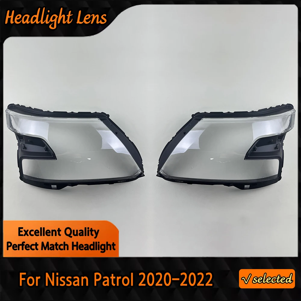

For Nissan Patrol 2020 2021 2022 Auto Lamp Case Front Headlight Glass Headlamp Transparent Lampshade Lamp Shell Lens Cover