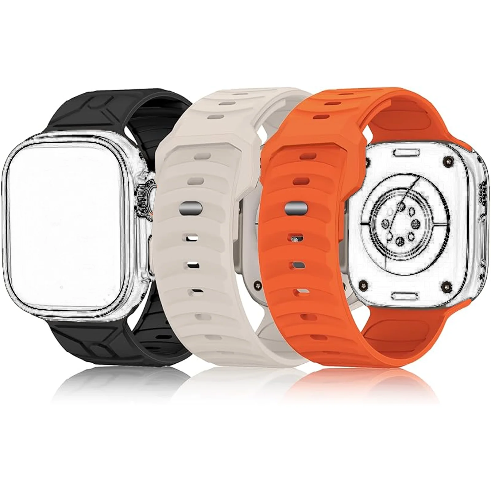 Un elegante cinturino in silicone per Apple Watch Series 10, 9, 8, 7, 6, SE, SE2, e Ultra 2 - disponibile nelle taglie 38, 40, 41, 42,