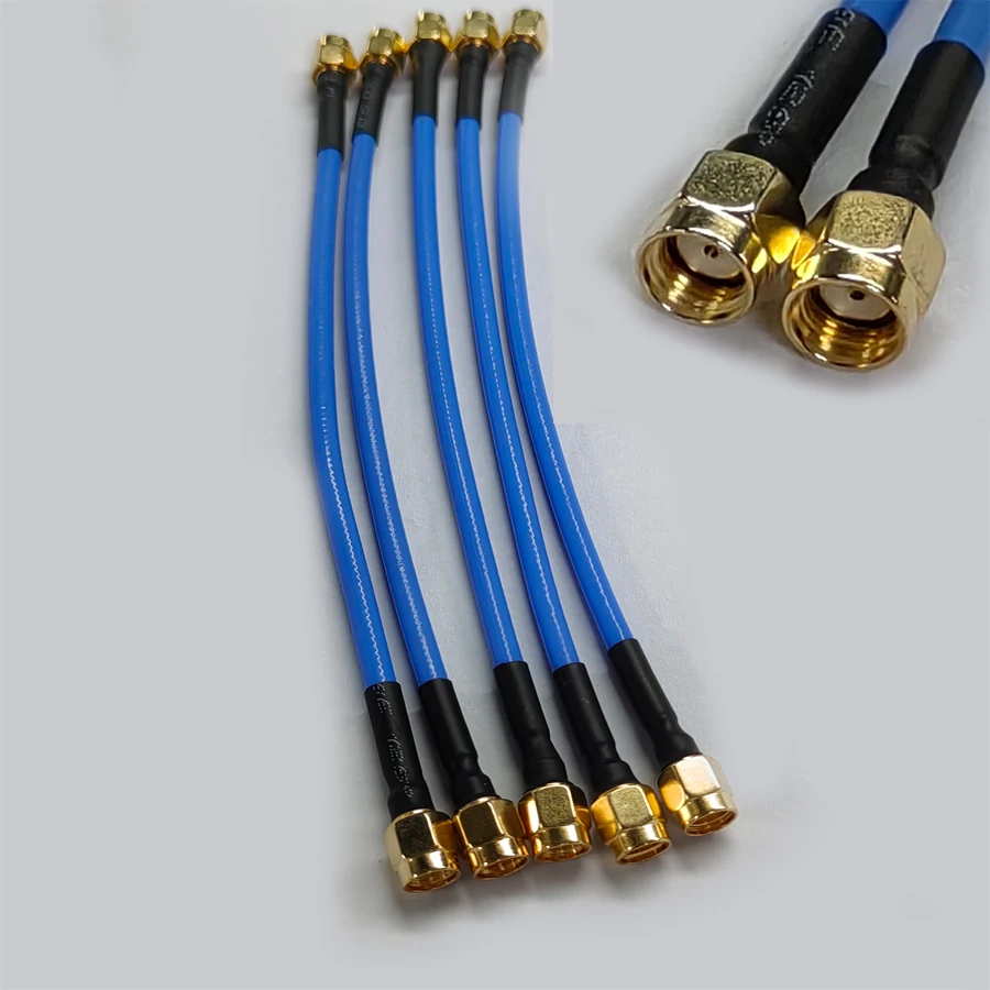 

5PCS/Lot RP-SMA Male To RP SMA Male RG402 Extension Coaxial Cable Connector Blue 15CM/20CM/50CM