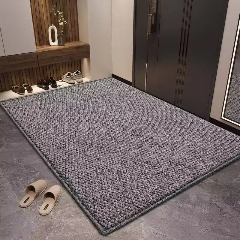 Alfombra de suelo para el hogar con anillo de piña, alfombra de entrada gruesa resistente al desgaste, la puerta se puede cortar, resistente a la suciedad y antideslizante