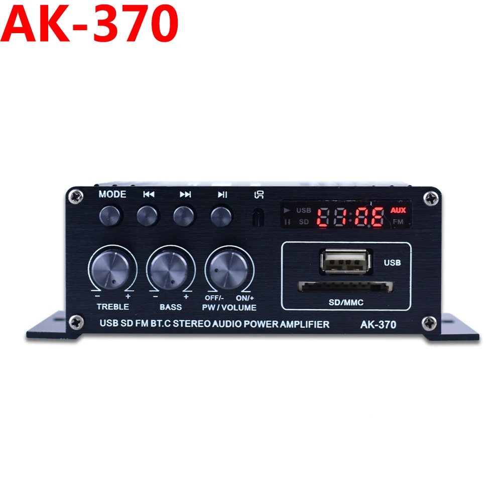 Woopker Geluidsversterkers Kanaal 2.0 HIFI Bluetooth Amp Home Digitale Audio 12V3A AK380 AK370 AK280 AK270 AK170 voor Auto Bass Trebl
