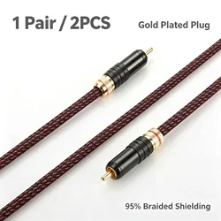 Audiocrast-Cable de Audio de alta gama, HIFI, RCA, con mangas de estaño de cobre, WBT0144, enchufe RCA