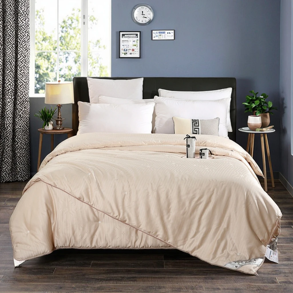 

Queen Size All-Season Mulberry Silk Filled Chinese Silk Duvet Set Soft and Light Comforter Quilts