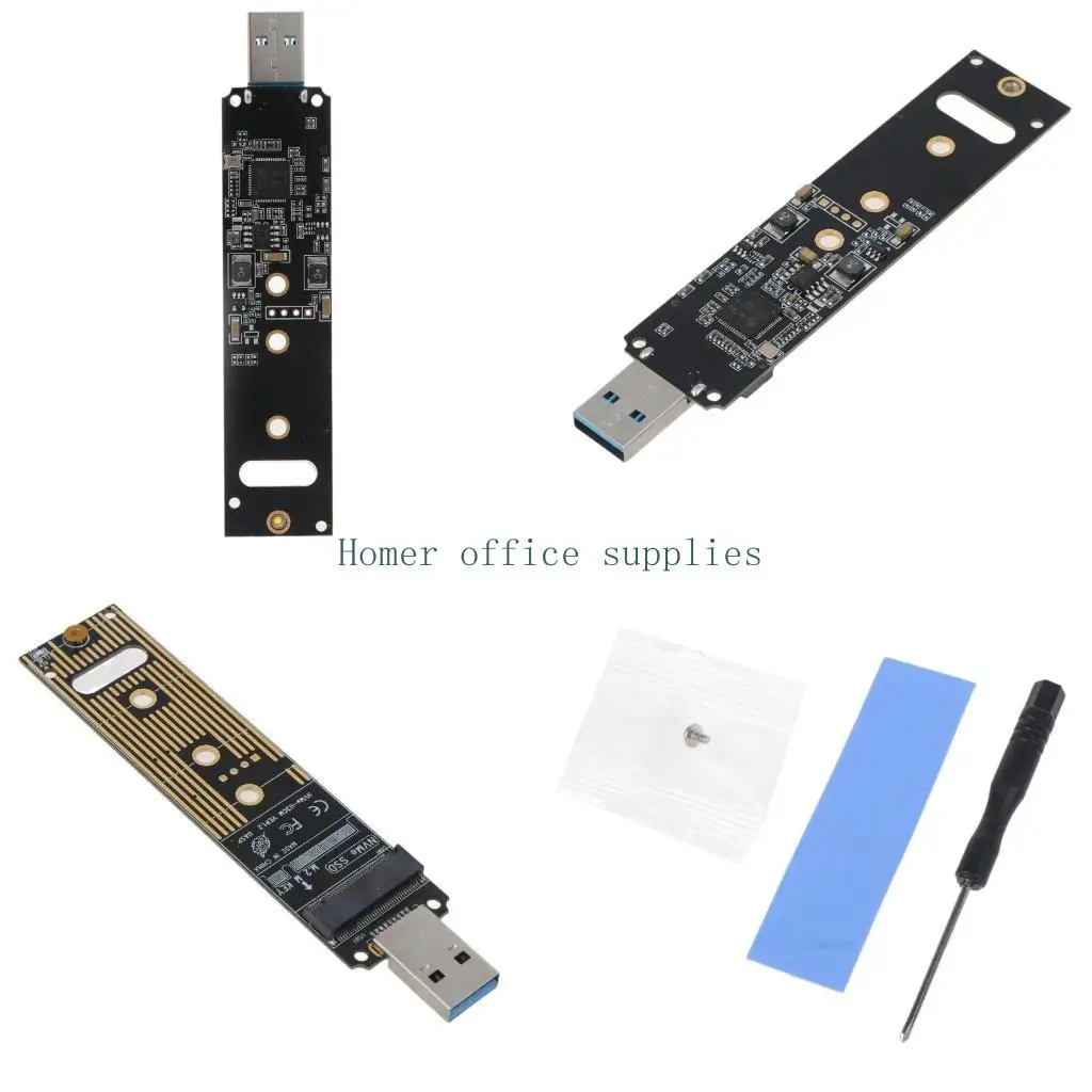 K43B 2 في 1 لـ M.2 إلى USB SSD Dual Board لبطاقة محول M.2 NVME PCIE لـ 2242 2260 2280 NVME لـ M.2