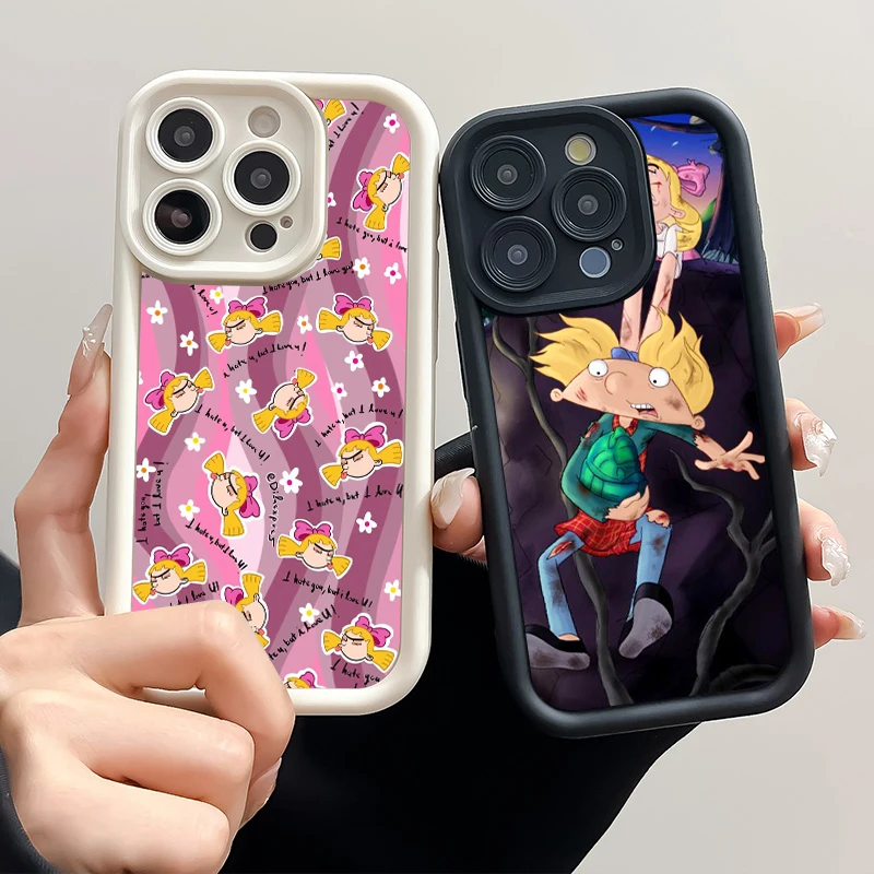 Hey Arnold Helga Sky Eye Stairs Soft Silicone Phone Case For Apple iPhone 12 13 Mini 11 14 15 16 Pro Max 7 8 Plus