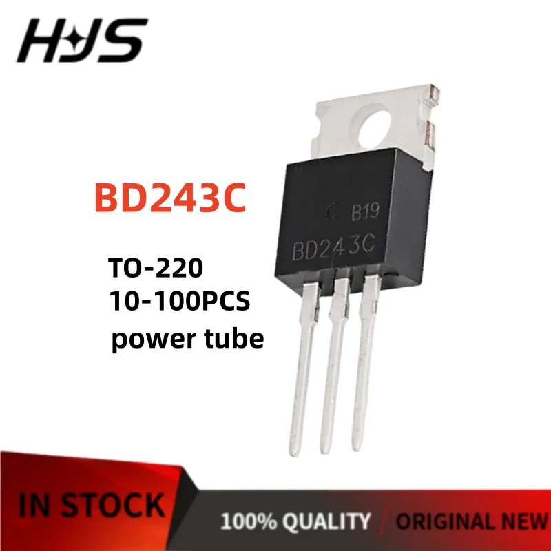 10-100PCS 100% quality BD243C BD243 NPN Power Transistor TO-220 In Stock