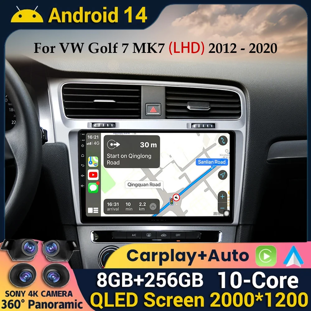 

Android 14 Wireless Carplay Auto For Volkswagen VW Golf 7 MK7 GTI 2011 - 2021 Car Radio Multimedia GPS Stereo Video Player WIFI