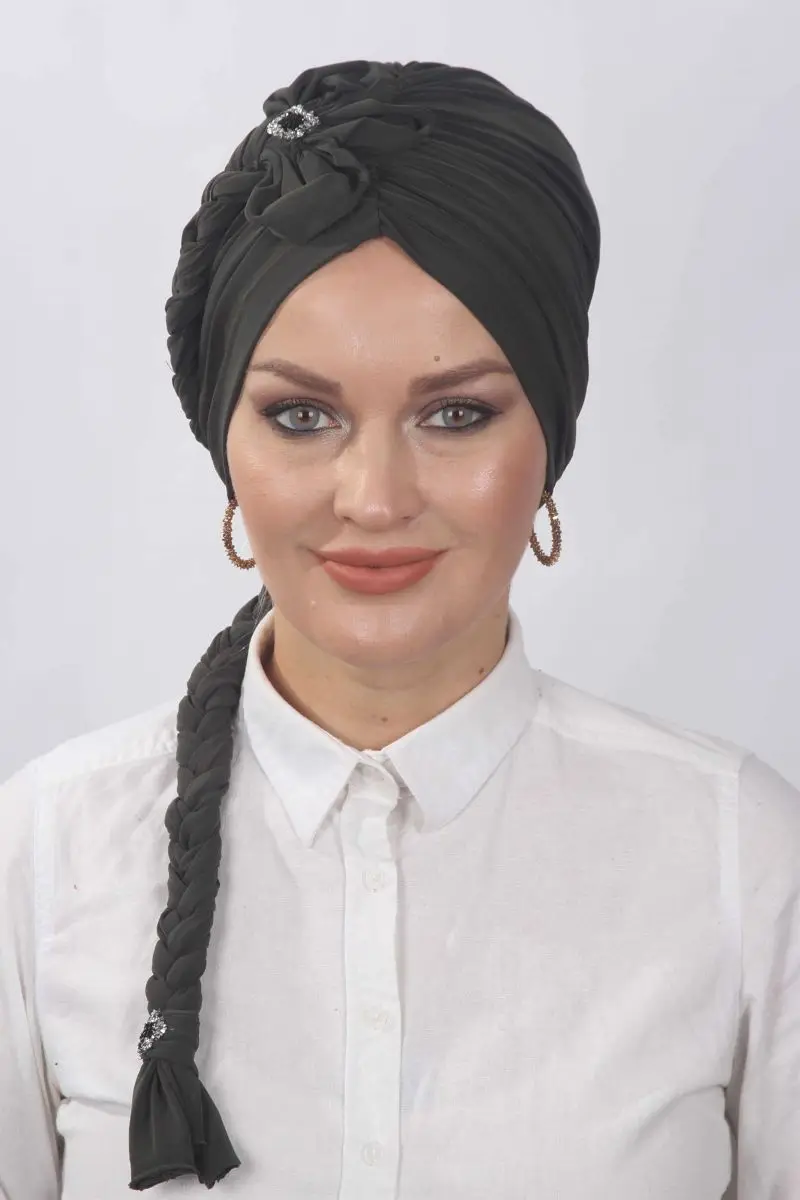 Floral trançado pronto osso caqui