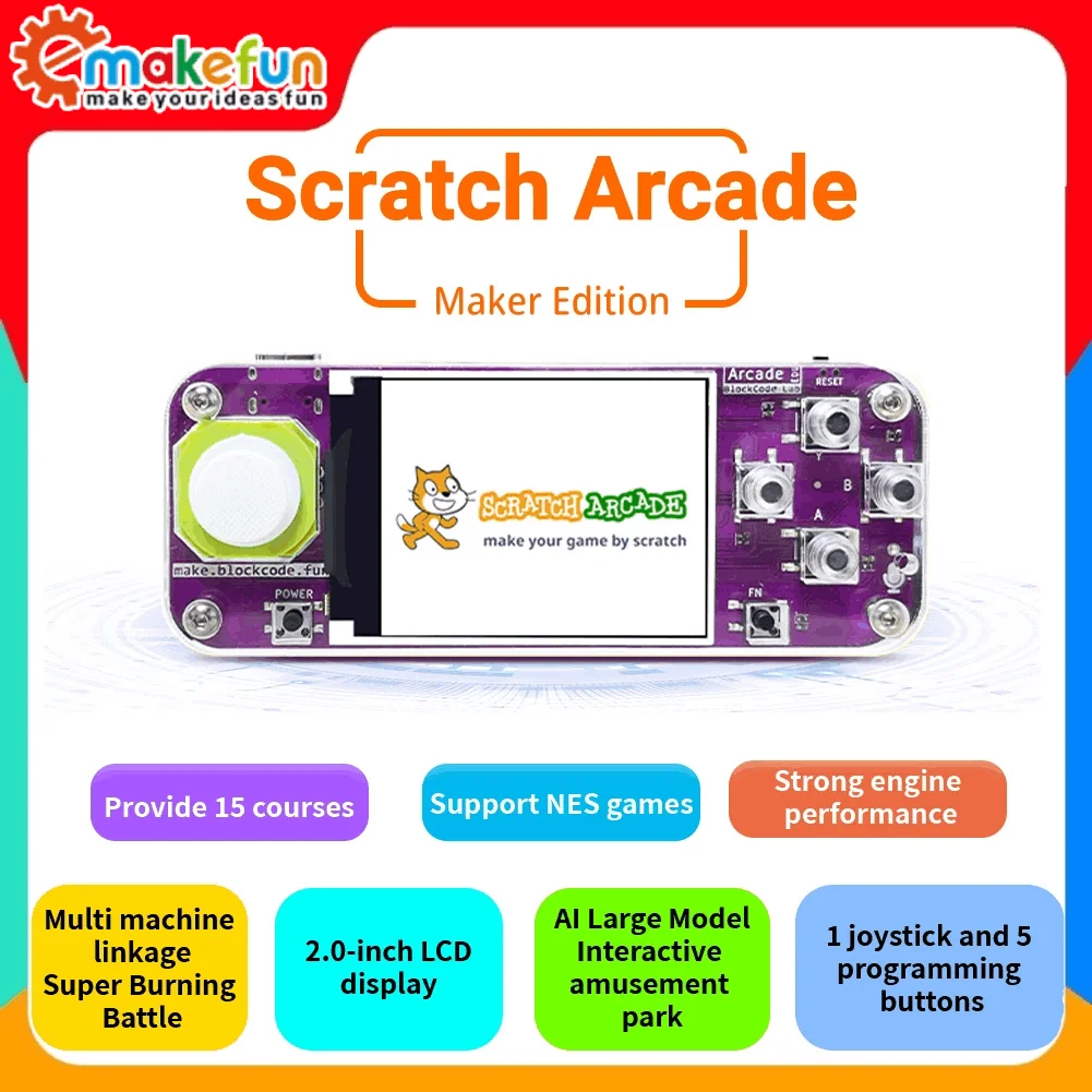 خدش ممر آلة تعلم البرمجة Esp32 مجلس التنمية واي فاي بلوتوث Espnow التعامل مع لعبة وحدة التحكم لا Makecode Llm