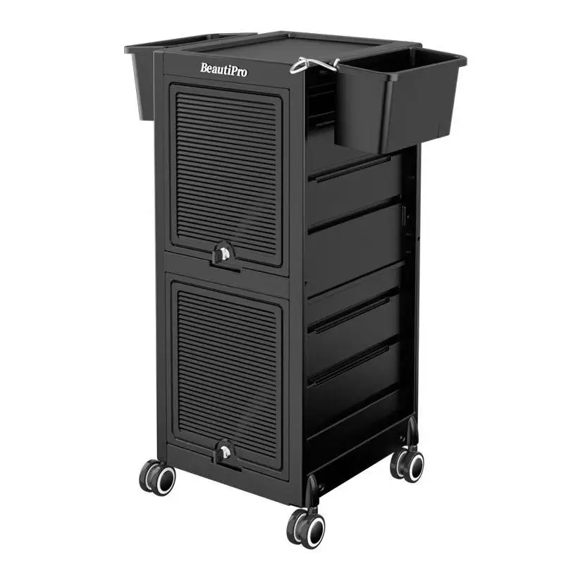 Professional Modern Beauty Salon Storage Trolley with 360 Degree Rotation Wheels Polypropylene Material Durable Salon Tool Cart