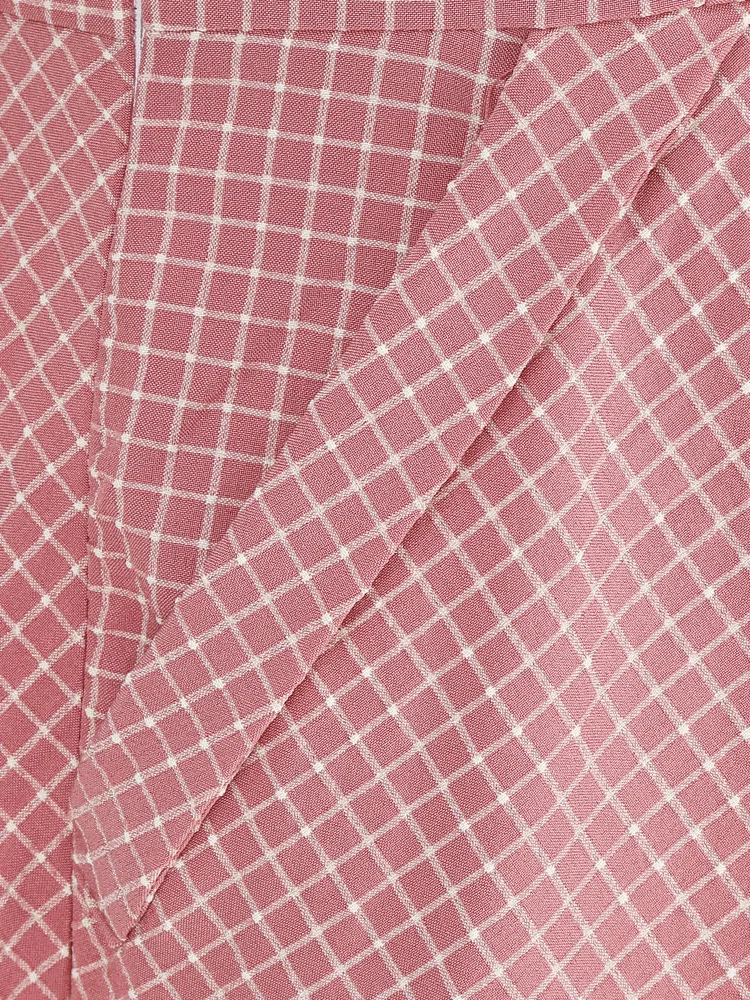 Tonval Shawl Collar Button Up Vintage Robe Plaid Long Dress Evening Elegant for Women Short Sleeve Pockets A-Line Dresses