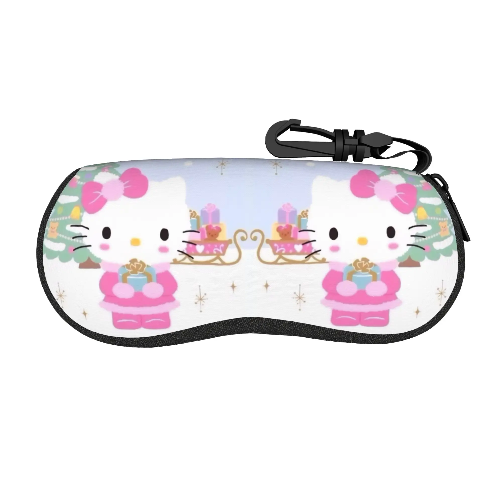 Cute Christmas Winter Holiday Glasses Case Men Women Student Box Kawaii Neko Reading Storage Box Ultra Eye Contacts Case