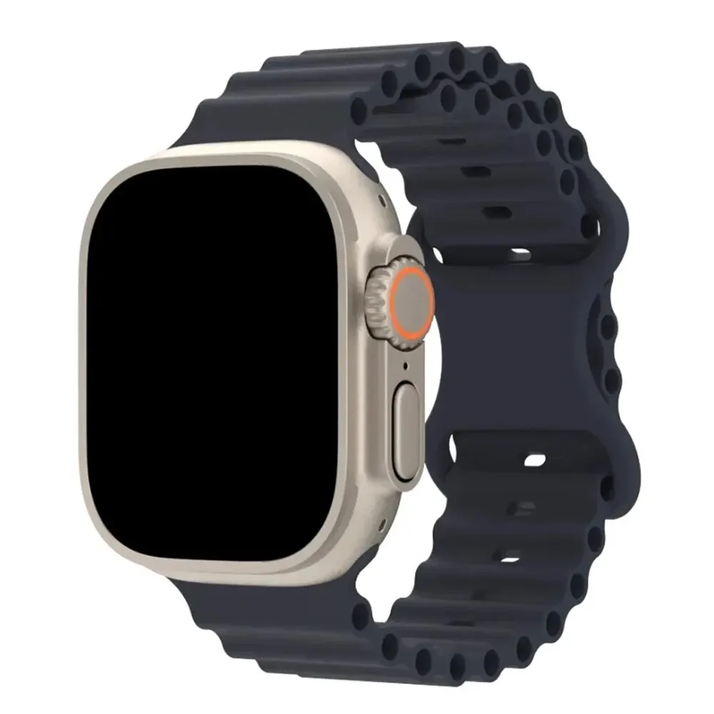 Ocean siliconen bandje voor Apple Watch Ultra 3 2 1 49mm ademende armband polsband serie 9 8 7 6 5 4 SE 45mm 44mm 42mm bandjes
