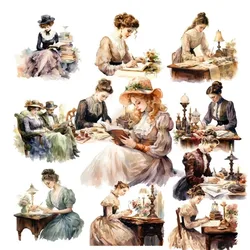 Sen-Autocollants rétro victoriens pour téléphone et tablette, étiquettes mignonnes qui lisent et agréables, décoration style vent