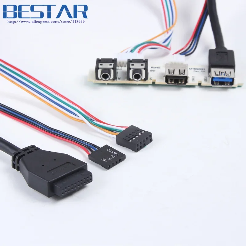 Корпус компьютера ПК Передняя панель PCB USB 3.0 + USB 2.0 + разъем Аудиомикрофон + группа SPK Кабель материнской платы