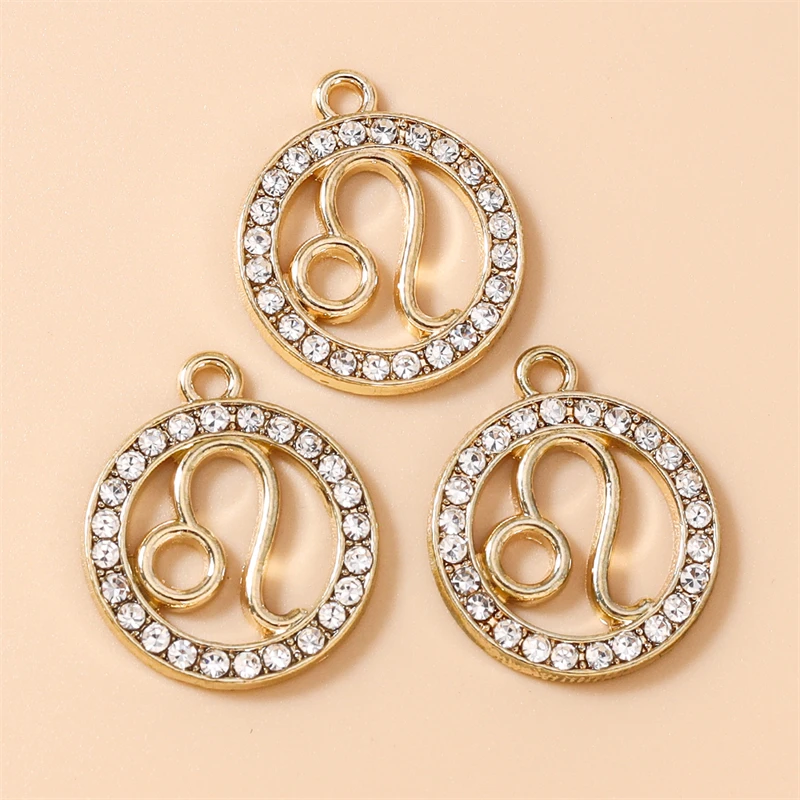 20pcs Cute Crystal Metal Constellations Charms for DIY