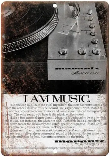 Marantz 6300 Turntable  Ad Vintage Reproduction  Metal Sign D119 Aluminum