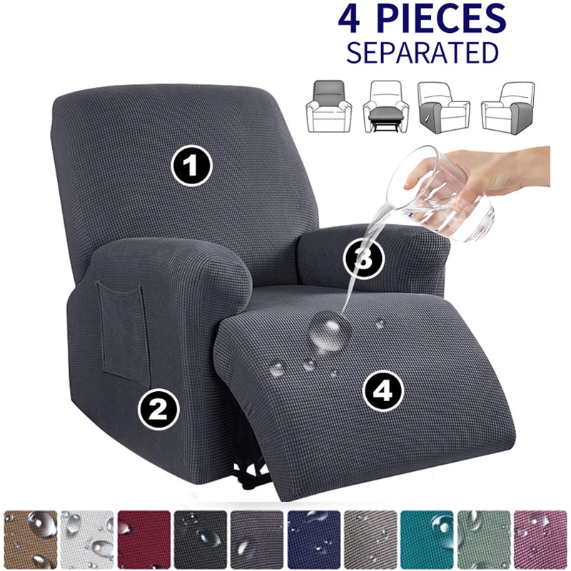 

Waterproof Polar Fleece Recliner Cover Stretch Relax All-inclusive Lazy Boy Chair Cover