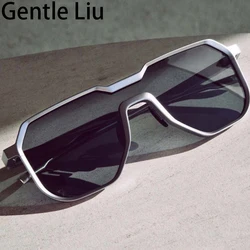 Gothic Steampunk Sunglasses Men 2024 Luxury Brand Vintage One-pieces Punk Sun Glasses For Male Oversized Square Eyewear Shades  