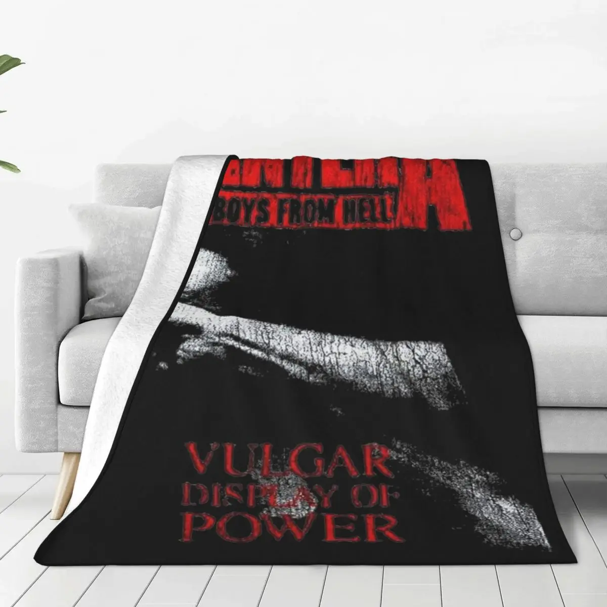 Red Vintage Pantera Band Blanket Fleece Print Heavy Metal Band Lightweight Thin Throw Blanket for Bedding Office Bedding Throws