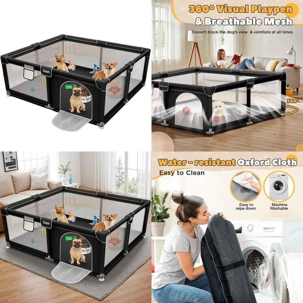 

Большой вольер для собак 50x50x26 см с воротами, идеально подходит для щенков и маленьких собак, прочный и безопасный манеж для животных с плотной тканью и прочной конструкцией.