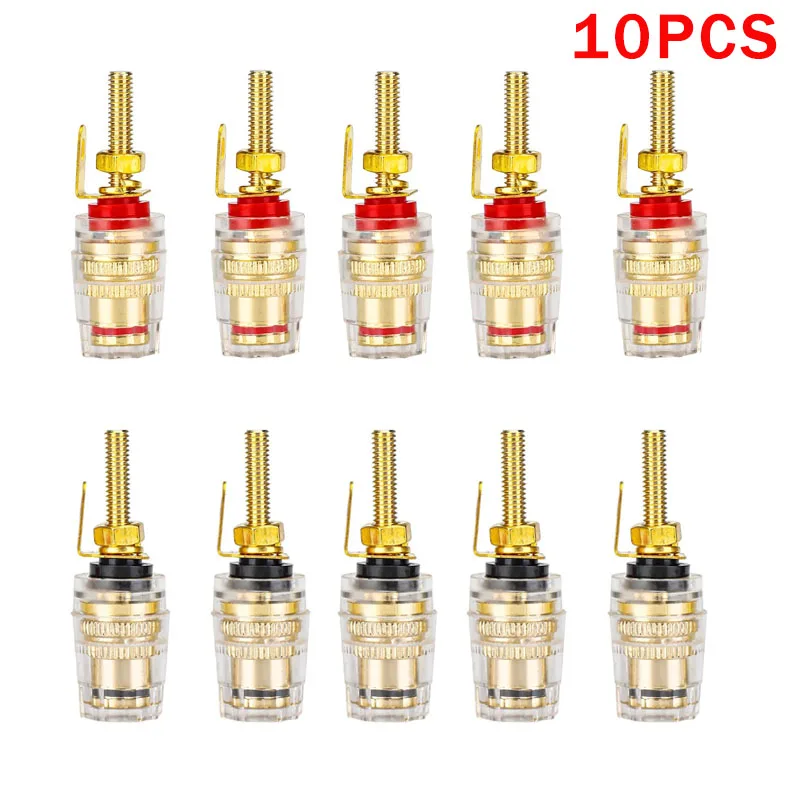 

10Pcs/Set Speaker Gold Plated Terminal Binding Post 4mm Banana Plug Socket Low Frequency Amplifier Connector for Loudspeakers