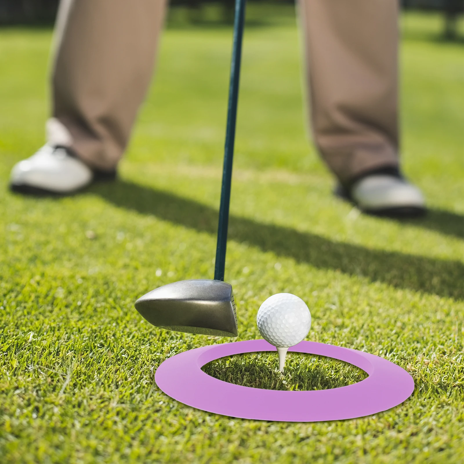 

Golf Putting Cup Ring Portable Durable Silicone Golf Training Tool for Indoor Outdoor Practice Purple Golfs Green Targets