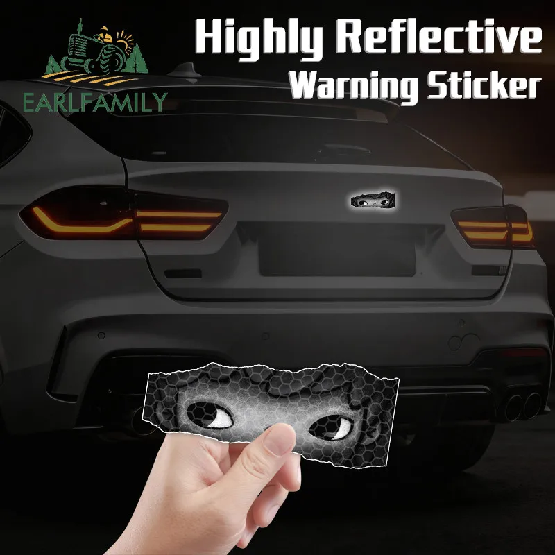

EARLFAMILY Boy Eyes Slap Reflective Car Stickers Rear Windshield Motorcycle Skateboard Decal Scratch-Proof Car Door Protector