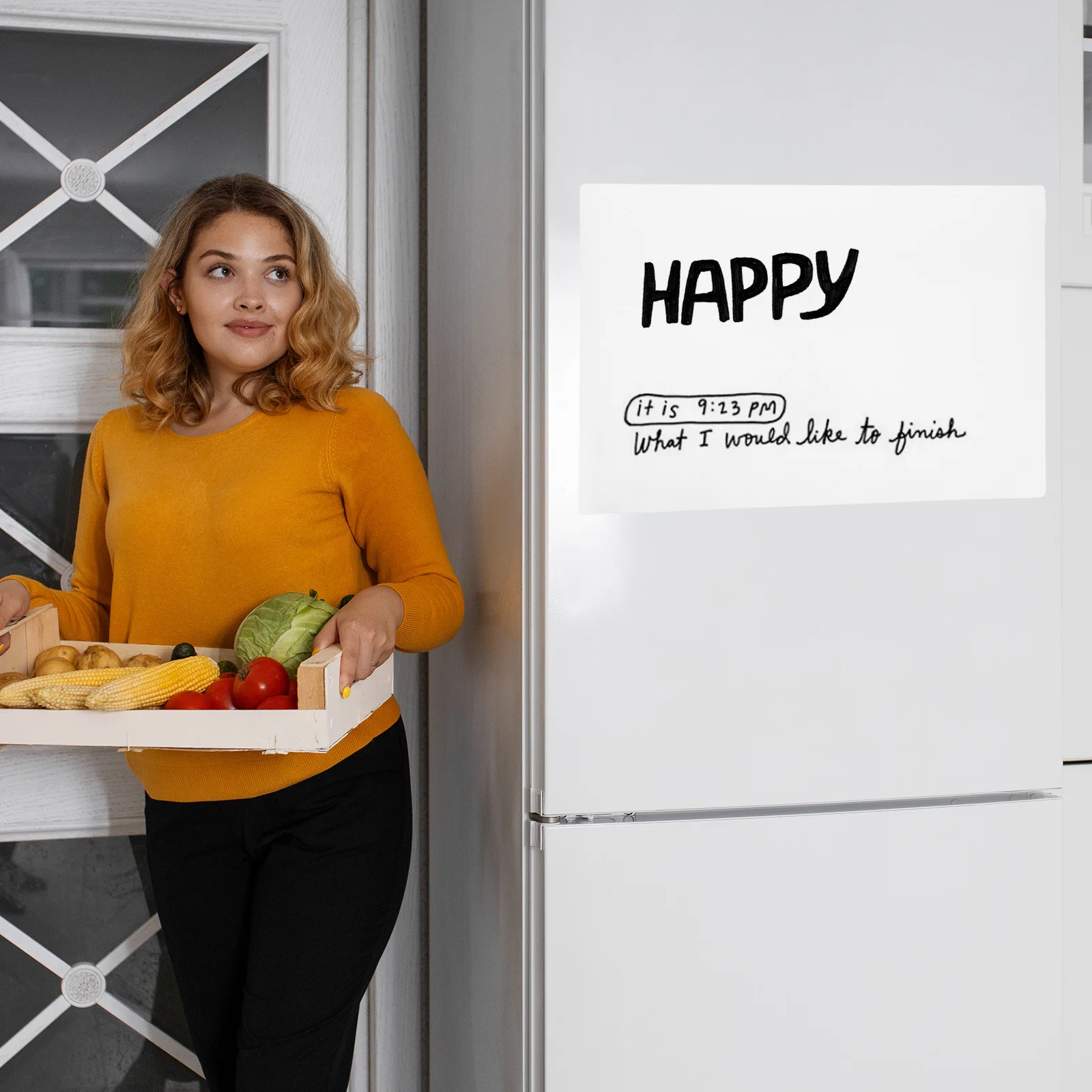 لوحة جدول السبورة المغناطيسية بيضاء نقية كبيرة قابلة للمسح للثلاجة والثلاجة والتقويم الأسبوعي وتذكير الوجبات #6