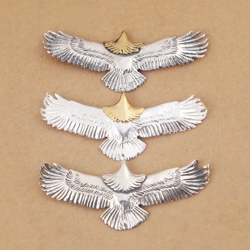 Factory wholesale S925 sterling silver men's classic retro Thai silver large, medium and small golden eagle pendant series
