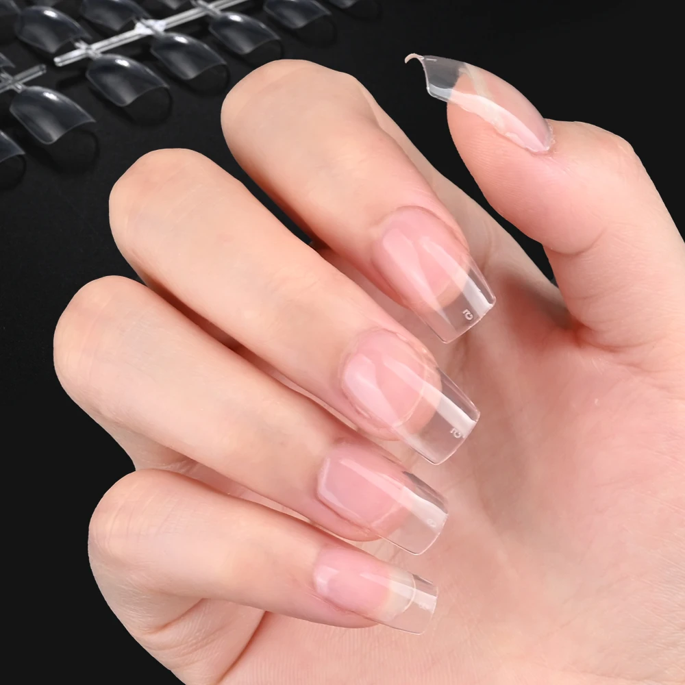 Faux ongles transparents en amande/carrée/Ballet, pointes artificielles en acrylique, couverture complète, outil d'extension de manucure, 120 pièces