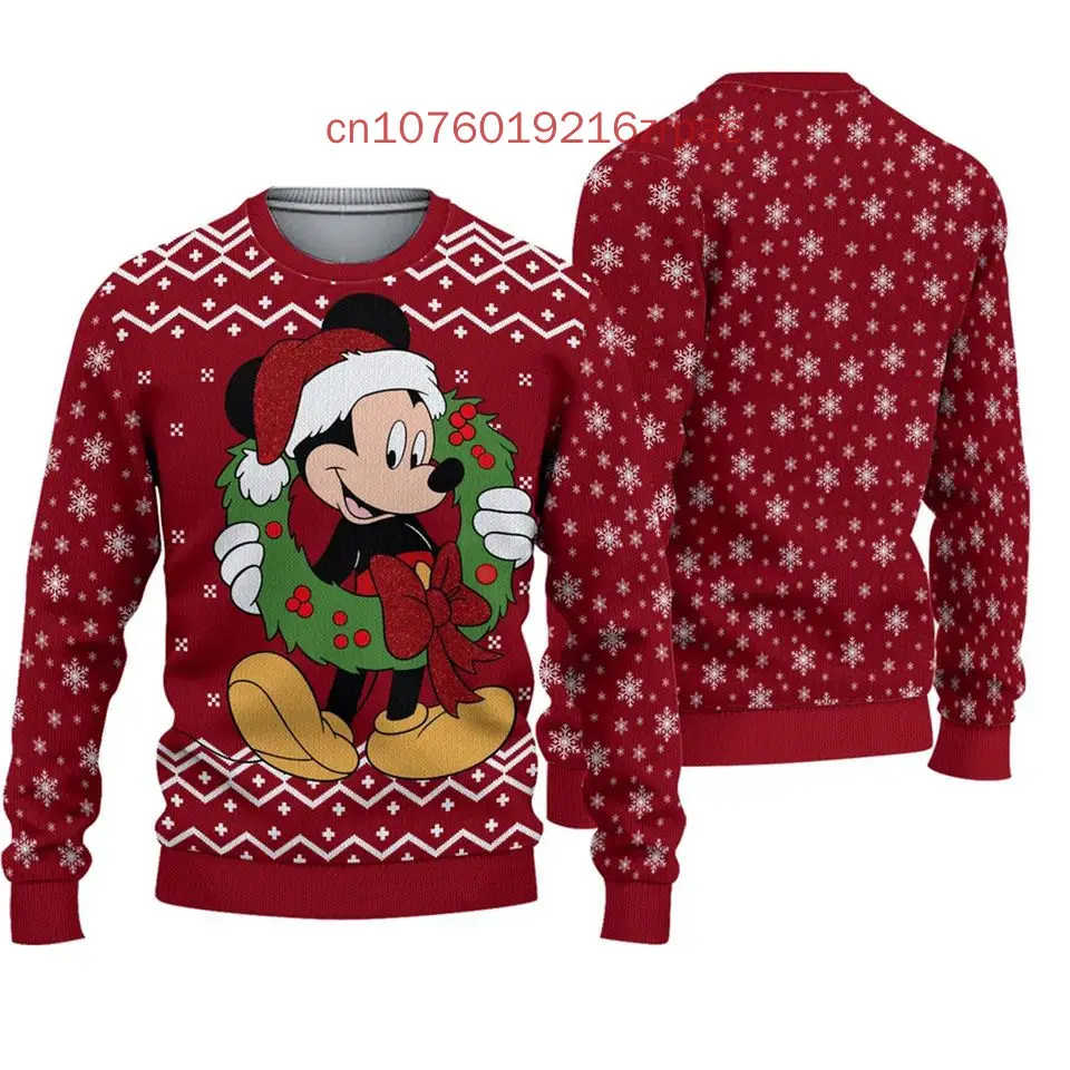 Disney's Mickey Mouse Christmas Light Up 3D Sweater Men and Women Casual Cartoon Sweatshirt Christmas Sweater