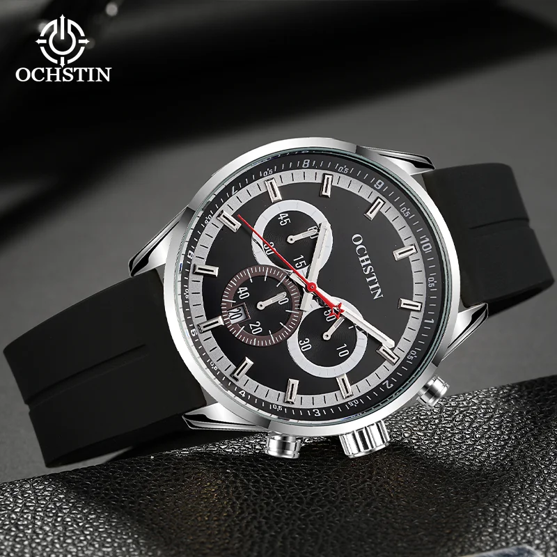 OCHSTIN Man Calendar Multifunctional Quartz Movement Watches Men's Magnetic Buckle Tape Clock Male Waterproof Fashion Wrist