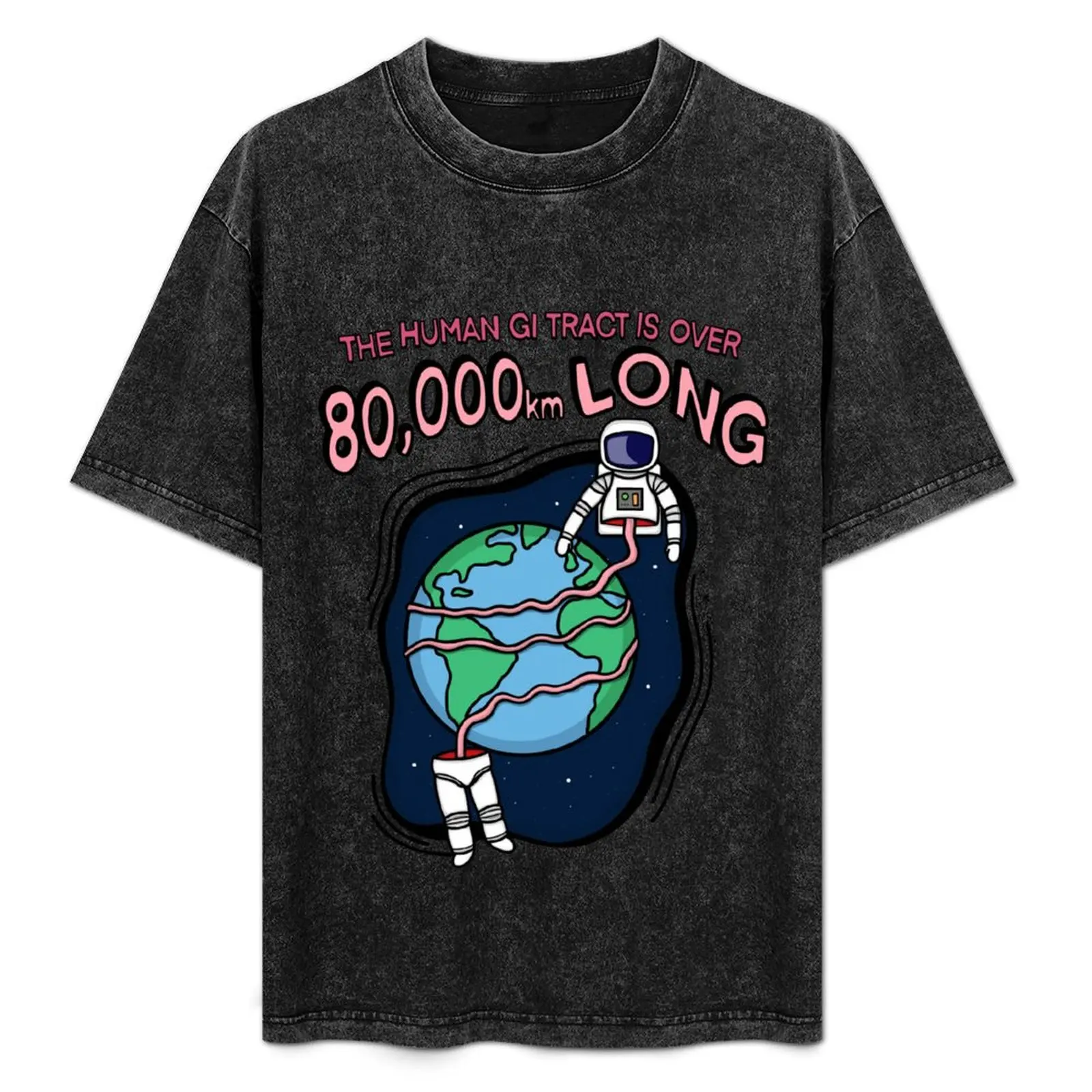 

The human GI tract is over 80,000 km long T-Shirt Basic Solid Color Short Sleeve T-Shirt