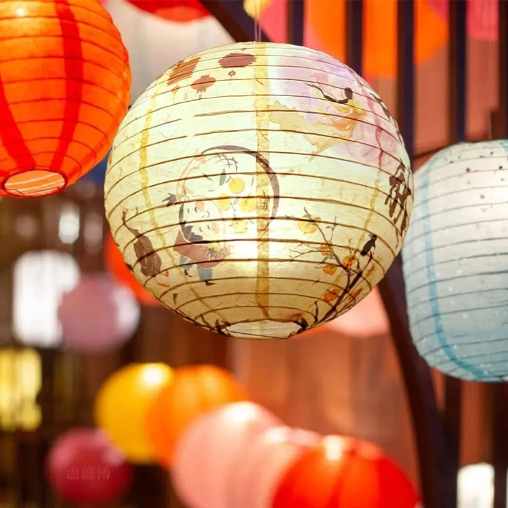 

3D Mid-Autumn Festival Lantern Paper Rabbit Mid Autumn Lantern Paper Lantern Round Flower Lamp DIY Lantern Material Kit Women