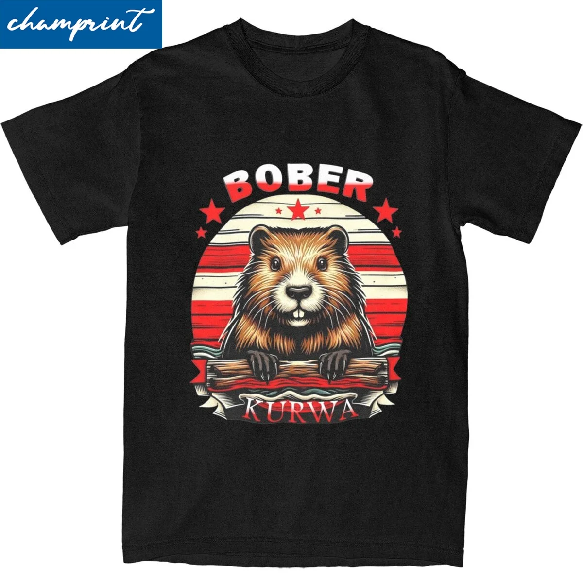 Bobr Kurwa T-Shirts Heren 100% Katoenen Kleding Grappige Ronde Hals Korte Mouw