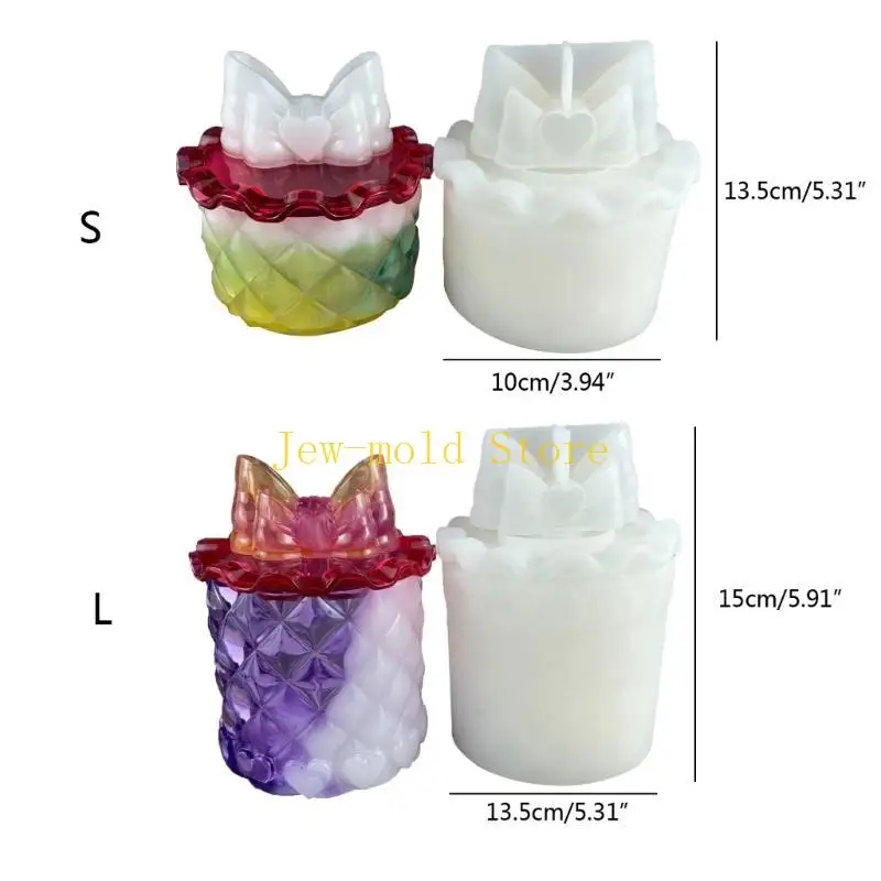 C71b bowknot شكل حاوية الايبوكسي صب القالب ديي ديكور المجوهرات قوالب #6