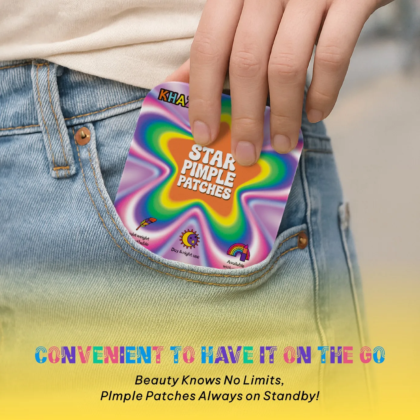 I cerotti per l'acne stellati multicolori da 60 pezzi vengono forniti con uno specchio per il trucco. Portalo con te a qualsiasi momento per toccare il trucco. Colorato