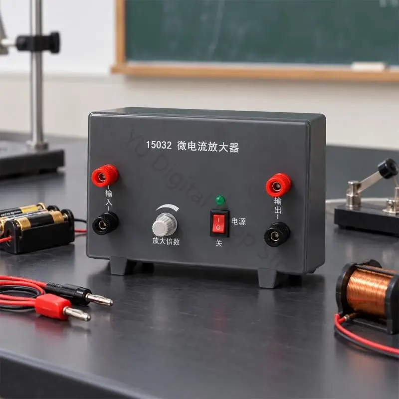 96BA Physics Teaching Microcurrent Amplifier with Labeled Red and Black Terminals for Basic Electricity Experiments and Guided