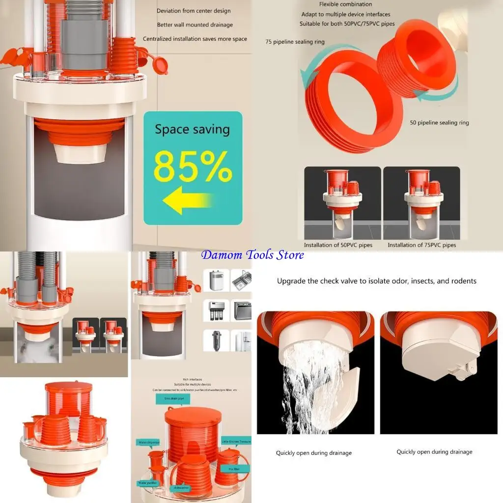 57BE Drainages Solution Pipe Joint Plug User friendly Drain Pipes Plug for Bathroom
